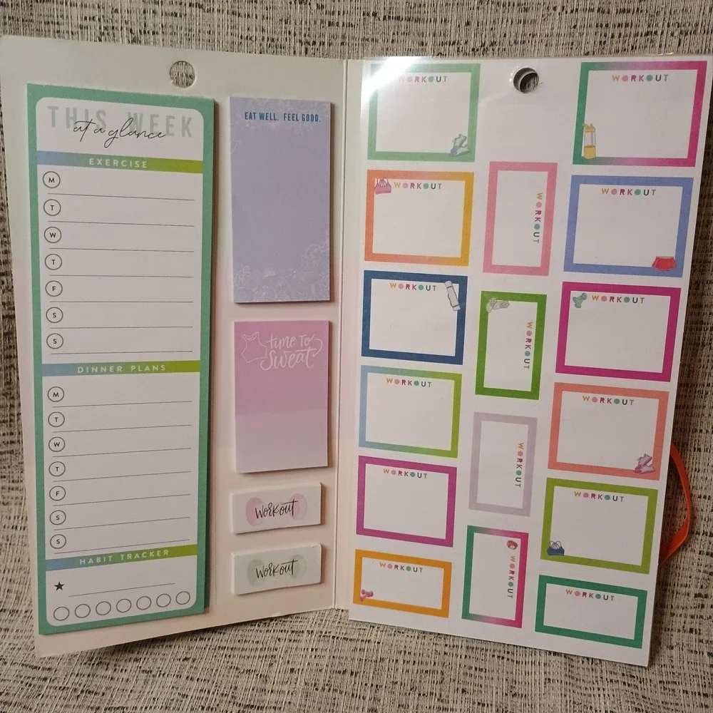 **READ** Happy Planner Undated Fitness Extension Pack Bundle with Sticker Book